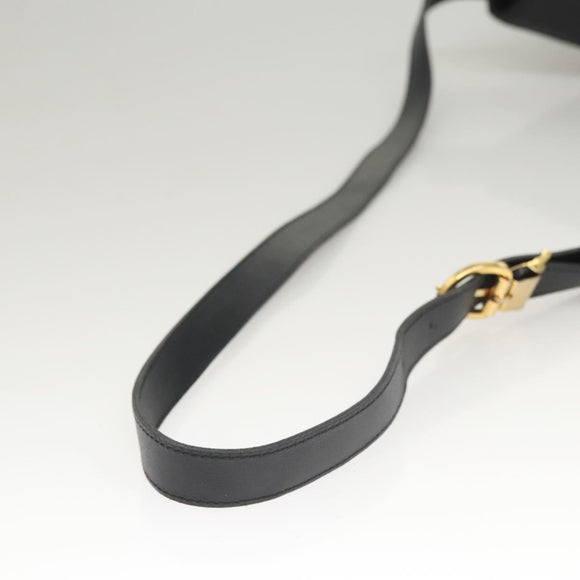 Christian Dior Trotter Canvas Shoulder Bag PVC Navy Gold Auth BA1648