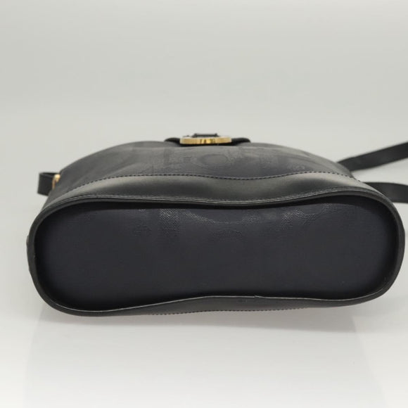 Christian Dior Trotter Canvas Shoulder Bag PVC Navy Gold Auth BA1648