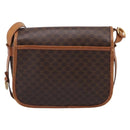 CELINE Macadam Canvas Shoulder Bag PVC Leather 2 Set Brown Auth BA16481-3