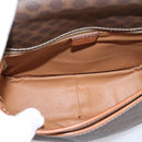 CELINE Macadam Canvas Shoulder Bag PVC Leather 2 Set Brown Auth BA16481-7
