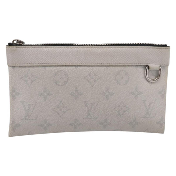 LOUIS VUITTON Monogram Taigarama Pochette Discovery PM White M30279 Auth BA16482