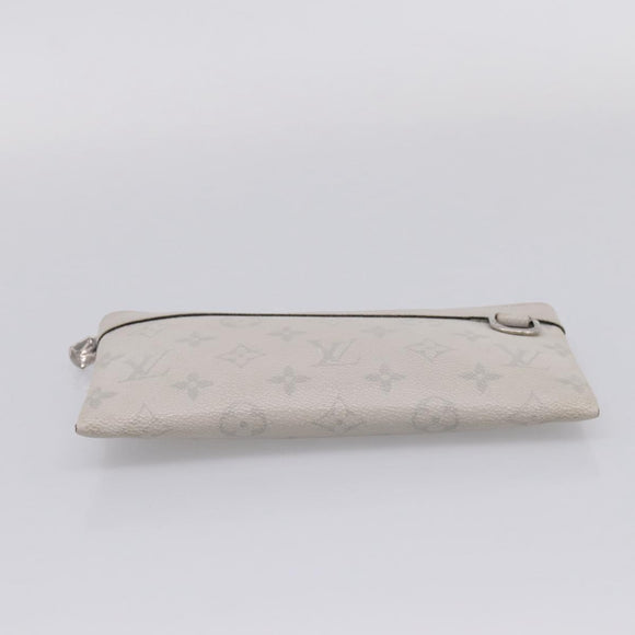 LOUIS VUITTON Monogram Taigarama Pochette Discovery PM White M30279 Auth BA16482