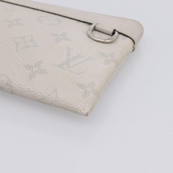 LOUIS VUITTON Monogram Taigarama Pochette Discovery PM White M30279 Auth BA16482