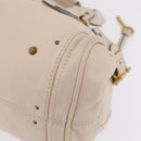 Chloe Paddington Hand Bag Leather Ivory Gold Tone Auth BA16483V-14