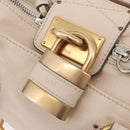 Chloe Paddington Hand Bag Leather Ivory Gold Tone Auth BA16483V-19