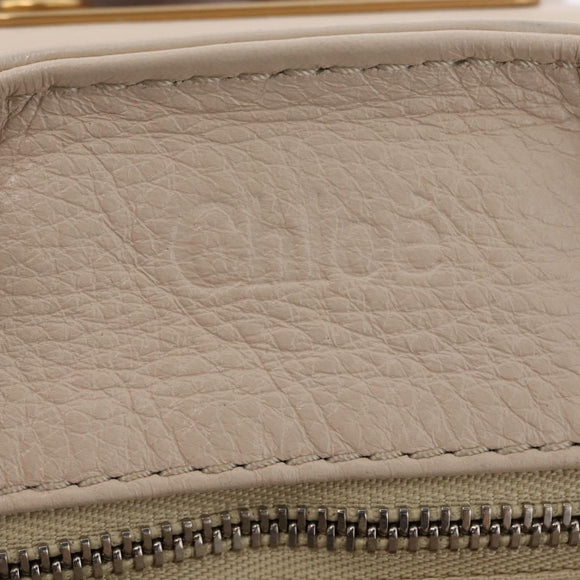 Chloe Paddington Hand Bag Leather Ivory Gold Tone Auth BA16483V