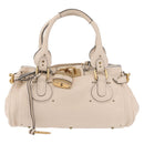Chloe Paddington Hand Bag Leather Ivory Gold Tone Auth BA16483V-13