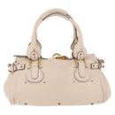Chloe Paddington Hand Bag Leather Ivory Gold Tone Auth BA16483V-2