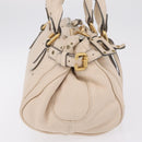 Chloe Paddington Hand Bag Leather Ivory Gold Tone Auth BA16483V-4