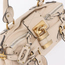 Chloe Paddington Hand Bag Leather Ivory Gold Tone Auth BA16483V-6