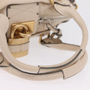 Chloe Paddington Hand Bag Leather Ivory Gold Tone Auth BA16483V-7