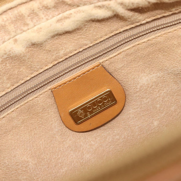 GUCCI Micro GG Hand Bag PVC Beige Gold Tone 000 104 0030 Auth BA16488