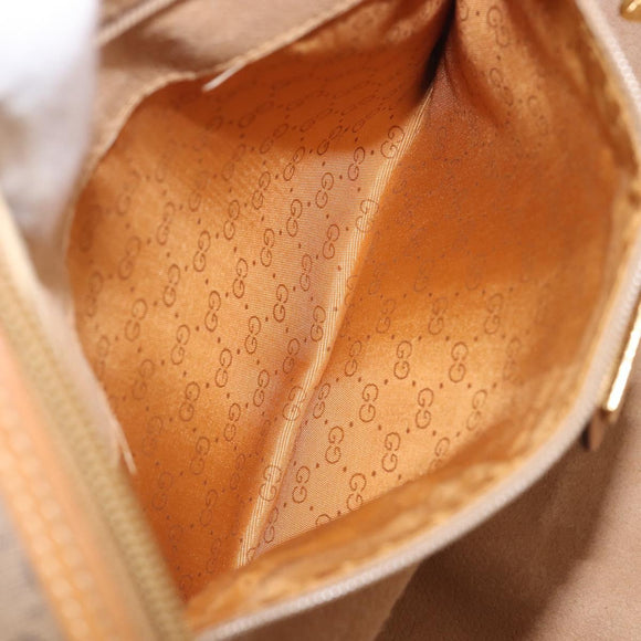 GUCCI Micro GG Hand Bag PVC Beige Gold Tone 000 104 0030 Auth BA16488