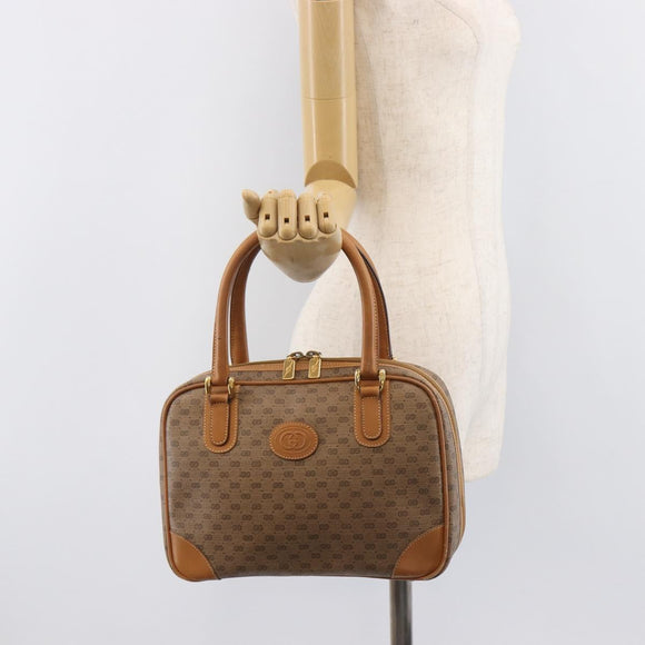 GUCCI Micro GG Hand Bag PVC Beige Gold Tone 000 104 0030 Auth BA16488