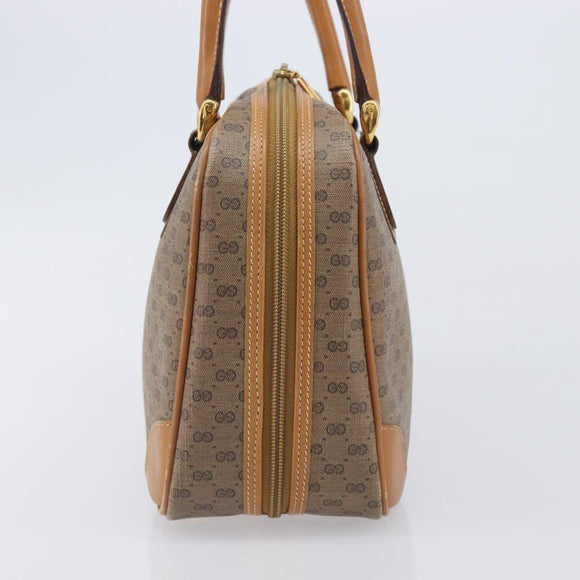 GUCCI Micro GG Hand Bag PVC Beige Gold Tone 000 104 0030 Auth BA16488