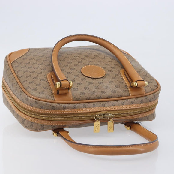 GUCCI Micro GG Hand Bag PVC Beige Gold Tone 000 104 0030 Auth BA16488