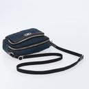 Salvatore Ferragamo Gancini Tote Bag Shoulder Bag 2 Set Blue Silver Auth BA16489-16