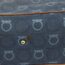 Salvatore Ferragamo Gancini Tote Bag Shoulder Bag 2 Set Blue Silver Auth BA16489-8