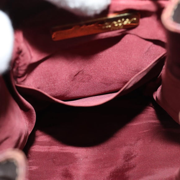 CARTIER Must Line Shoulder Bag Leather Bordeaux Gold Auth BA1649