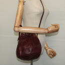 CARTIER Must Line Shoulder Bag Leather Bordeaux Gold Auth BA1649-20