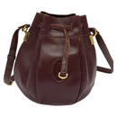 CARTIER Must Line Shoulder Bag Leather Bordeaux Gold Auth BA1649-13