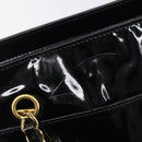 CHANEL COCO Mark Chain Shoulder Bag Patent Black Gold Tone CC Auth BA16492-20