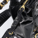 CHANEL COCO Mark Chain Shoulder Bag Patent Black Gold Tone CC Auth BA16492-19
