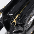 CHANEL COCO Mark Chain Shoulder Bag Patent Black Gold Tone CC Auth BA16492-20