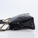 CHANEL COCO Mark Chain Shoulder Bag Patent Black Gold Tone CC Auth BA16492-4