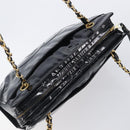 CHANEL COCO Mark Chain Shoulder Bag Patent Black Gold Tone CC Auth BA16492-6
