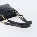 CHANEL COCO Mark Chain Shoulder Bag Patent Black Gold Tone CC Auth BA16492-7