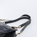 CHANEL COCO Mark Chain Shoulder Bag Patent Black Gold Tone CC Auth BA16492-8