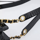 CHANEL COCO Mark Chain Shoulder Bag Patent Black Gold Tone CC Auth BA16492-9