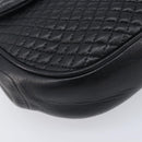 Bally Chain Shoulder Bag Leather Black Gold Tone Auth BA16494-12