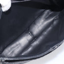 Bally Chain Shoulder Bag Leather Black Gold Tone Auth BA16494-10