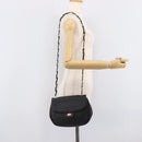 Bally Chain Shoulder Bag Leather Black Gold Tone Auth BA16494-26