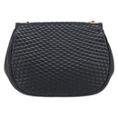 Bally Chain Shoulder Bag Leather Black Gold Tone Auth BA16494-3