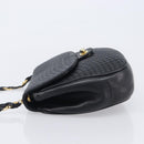 Bally Chain Shoulder Bag Leather Black Gold Tone Auth BA16494-4