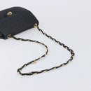 Bally Chain Shoulder Bag Leather Black Gold Tone Auth BA16494-7
