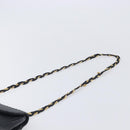Bally Chain Shoulder Bag Leather Black Gold Tone Auth BA16494-14