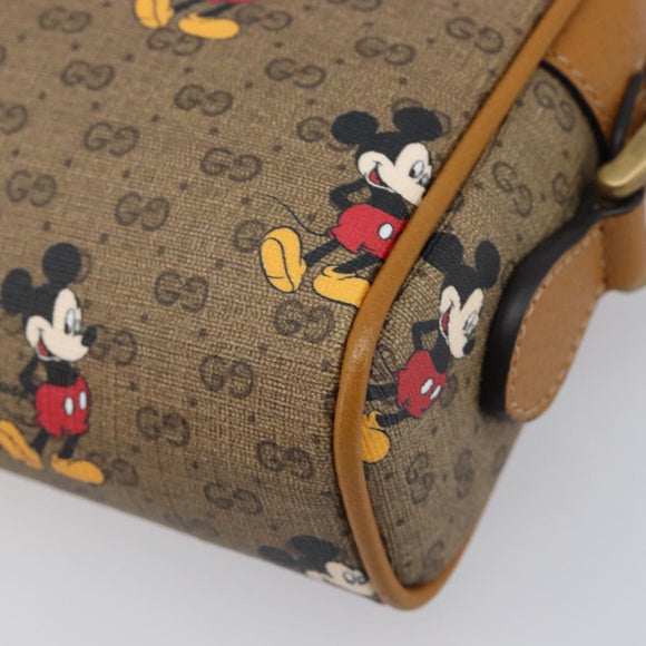 GUCCI MicroGG Disney Mickey Mouse Shoulder Bag PVC Beige 602536 Auth BA16497M