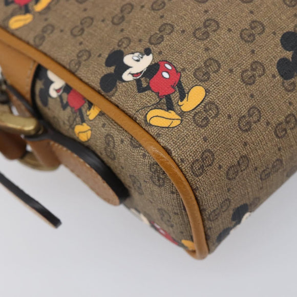 GUCCI MicroGG Disney Mickey Mouse Shoulder Bag PVC Beige 602536 Auth BA16497M