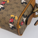 GUCCI MicroGG Disney Mickey Mouse Shoulder Bag PVC Beige 602536 Auth BA16497M-13