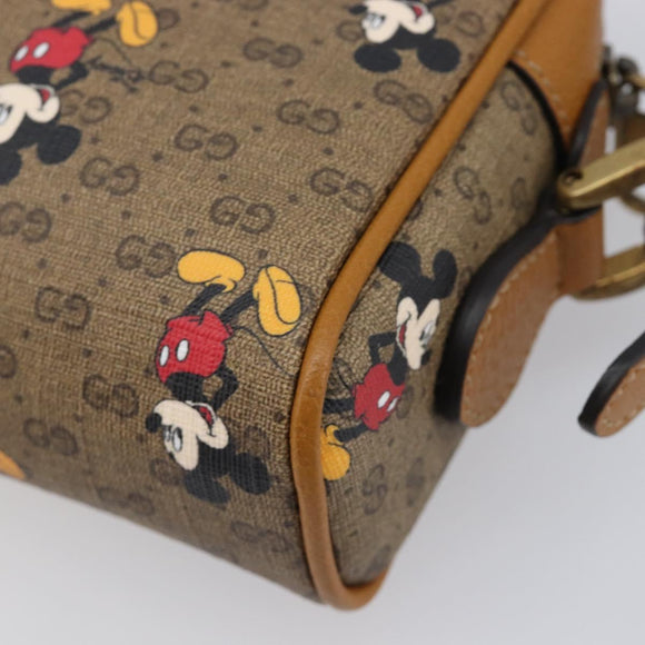GUCCI MicroGG Disney Mickey Mouse Shoulder Bag PVC Beige 602536 Auth BA16497M