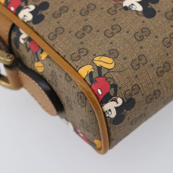 GUCCI MicroGG Disney Mickey Mouse Shoulder Bag PVC Beige 602536 Auth BA16497M