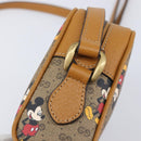GUCCI MicroGG Disney Mickey Mouse Shoulder Bag PVC Beige 602536 Auth BA16497M-15