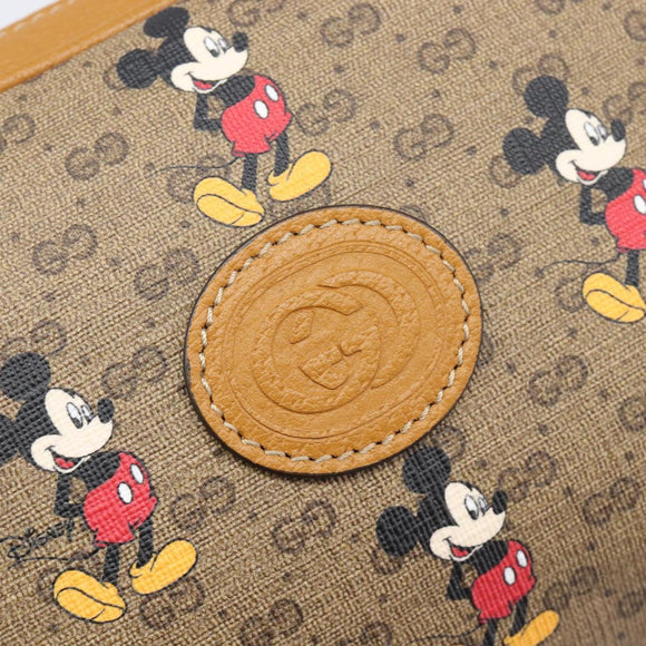 GUCCI MicroGG Disney Mickey Mouse Shoulder Bag PVC Beige 602536 Auth BA16497M