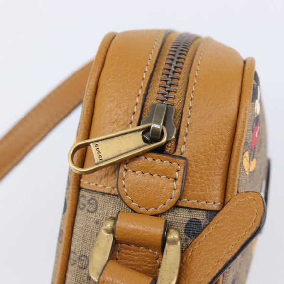 GUCCI MicroGG Disney Mickey Mouse Shoulder Bag PVC Beige 602536 Auth BA16497M