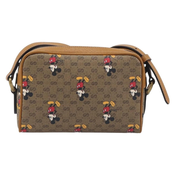 GUCCI MicroGG Disney Mickey Mouse Shoulder Bag PVC Beige 602536 Auth BA16497M