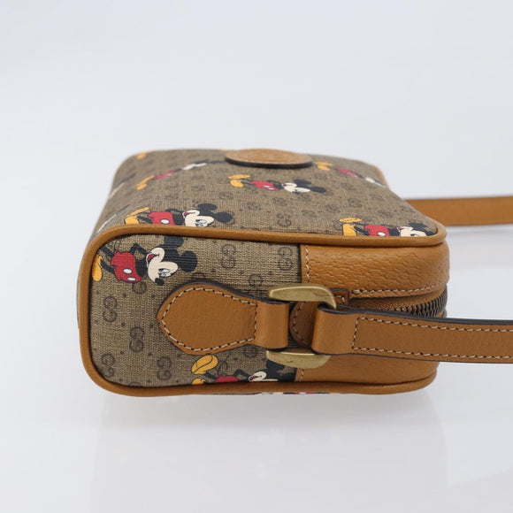 GUCCI MicroGG Disney Mickey Mouse Shoulder Bag PVC Beige 602536 Auth BA16497M